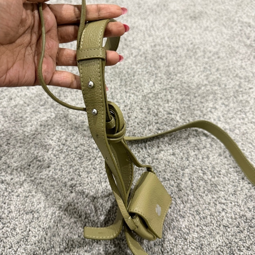 Lucky Brand Sage Green Genuine Leather Magnetic Closure Crossbody W/ Coin Bag - Picture 11 of 12
